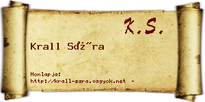 Krall Sára névjegykártya