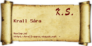 Krall Sára névjegykártya