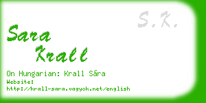sara krall business card