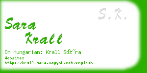 sara krall business card